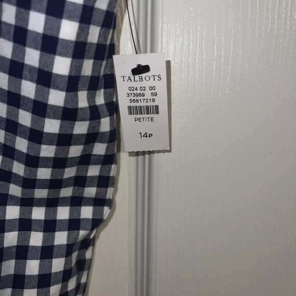 WOMEN'S TALBOTS PERFECT BLUE AND WHITE CROP PANT - SIZE 14 New - Picture 2 of 13